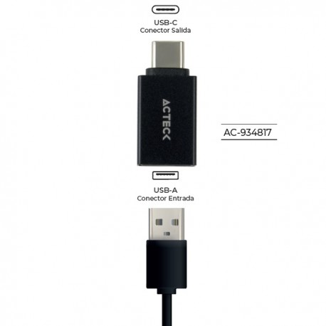 ADAPTADOR ACTECK USB C A USB A 3.0 SHIFT...  
                        
                          Disponibles: (5) pzs.  
      